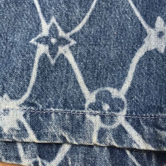 Louis Vuitton Blue Jean Shorts with Geometric Pattern - Picture 7 of 12